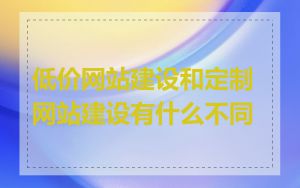 低价网站建设和定制网站建设有什么不同