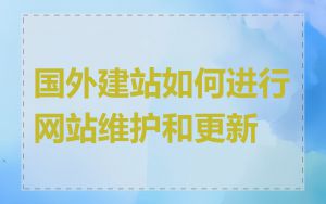 国外建站如何进行网站维护和更新