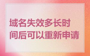 域名失效多长时间后可以重新申请