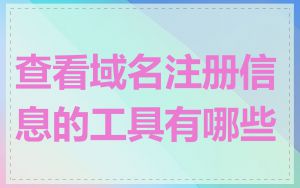 查看域名注册信息的工具有哪些