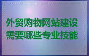 外贸购物网站建设需要哪些专业技能