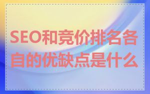 SEO和竞价排名各自的优缺点是什么