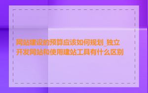 网站建设的预算应该如何规划_独立开发网站和使用建站工具有什么区别