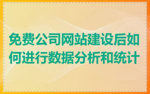 免费公司网站建设后如何进行数据分析和统计