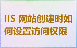 IIS 网站创建时如何设置访问权限