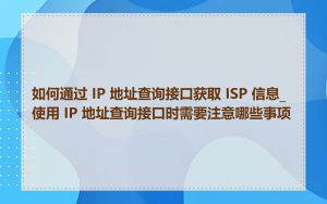 如何通过 IP 地址查询接口获取 ISP 信息_使用 IP 地址查询接口时需要注意哪些事项