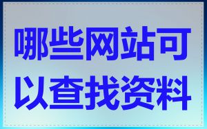 哪些网站可以查找资料