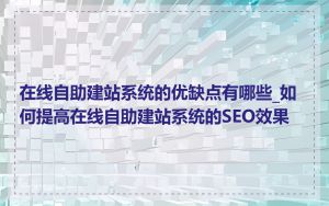 在线自助建站系统的优缺点有哪些_如何提高在线自助建站系统的SEO效果