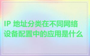 IP 地址分类在不同网络设备配置中的应用是什么