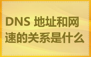 DNS 地址和网速的关系是什么