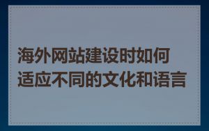 海外网站建设时如何适应不同的文化和语言