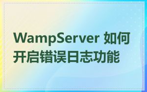 WampServer 如何开启错误日志功能