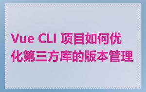 Vue CLI 项目如何优化第三方库的版本管理