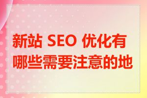 新站 SEO 优化有哪些需要注意的地方