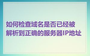 如何检查域名是否已经被解析到正确的服务器IP地址