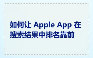 如何让 Apple App 在搜索结果中排名靠前