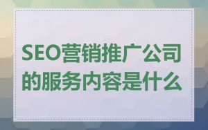 SEO营销推广公司的服务内容是什么