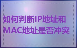 如何判断IP地址和MAC地址是否冲突