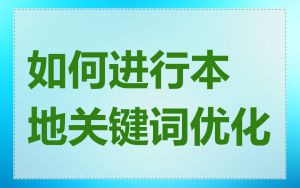 如何进行本地关键词优化