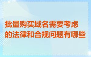 批量购买域名需要考虑的法律和合规问题有哪些