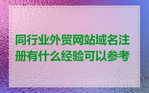 同行业外贸网站域名注册有什么经验可以参考