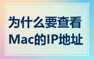 为什么要查看Mac的IP地址