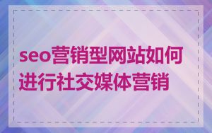 seo营销型网站如何进行社交媒体营销