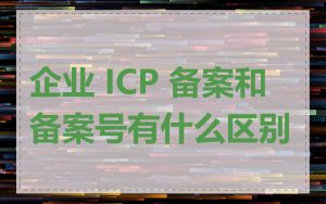 企业 ICP 备案和备案号有什么区别