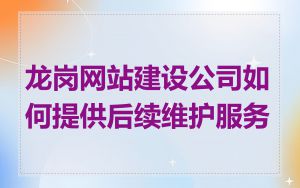 龙岗网站建设公司如何提供后续维护服务