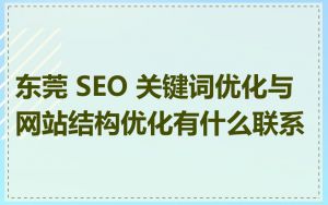 东莞 SEO 关键词优化与网站结构优化有什么联系