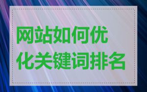 网站如何优化关键词排名