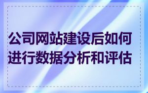 公司网站建设后如何进行数据分析和评估