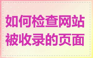 如何检查网站被收录的页面