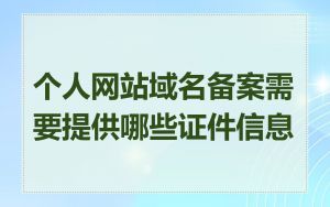 个人网站域名备案需要提供哪些证件信息