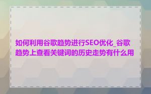 如何利用谷歌趋势进行SEO优化_谷歌趋势上查看关键词的历史走势有什么用