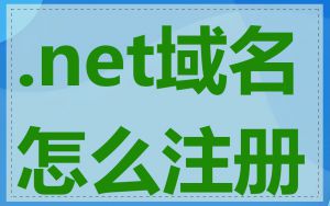 .net域名怎么注册