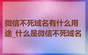 微信不死域名有什么用途_什么是微信不死域名