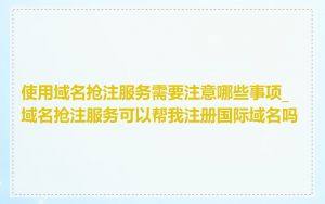 使用域名抢注服务需要注意哪些事项_域名抢注服务可以帮我注册国际域名吗