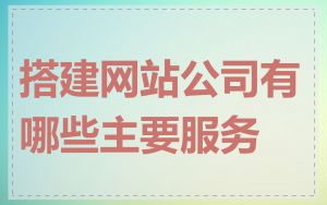 搭建网站公司有哪些主要服务