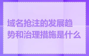 域名抢注的发展趋势和治理措施是什么