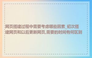 网页搭建过程中需要考虑哪些因素_初次搭建网页和以后更新网页,需要的时间有何区别