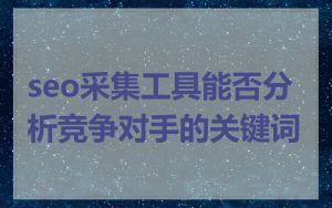 seo采集工具能否分析竞争对手的关键词