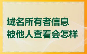 域名所有者信息被他人查看会怎样