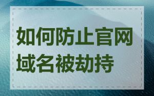 如何防止官网域名被劫持