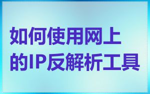 如何使用网上的IP反解析工具