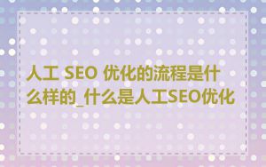 人工 SEO 优化的流程是什么样的_什么是人工SEO优化