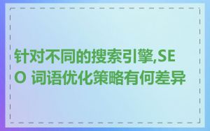 针对不同的搜索引擎,SEO 词语优化策略有何差异