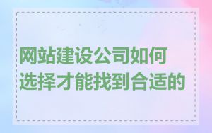 网站建设公司如何选择才能找到合适的