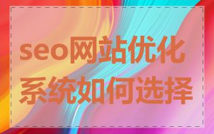 seo网站优化系统如何选择