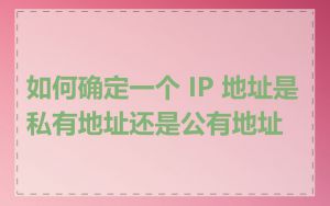 如何确定一个 IP 地址是私有地址还是公有地址